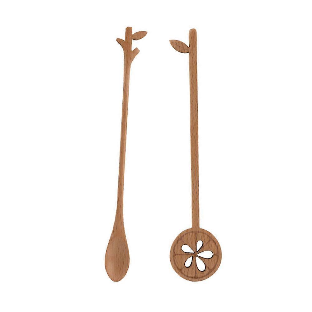 Coffee Mixer Stick Stirring Spoon Daily Use 18.5X2CM Long Handle Design 2Pcs