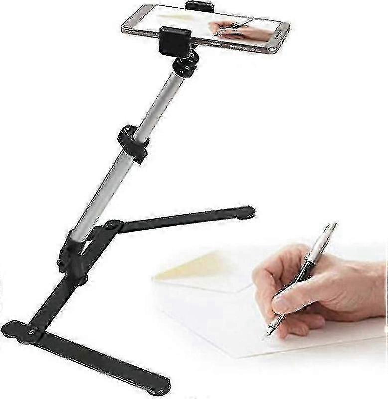 Adjustable Phone Tripod Stand for Overhead Recording, Sketching, Cooking, Tabletop Mount