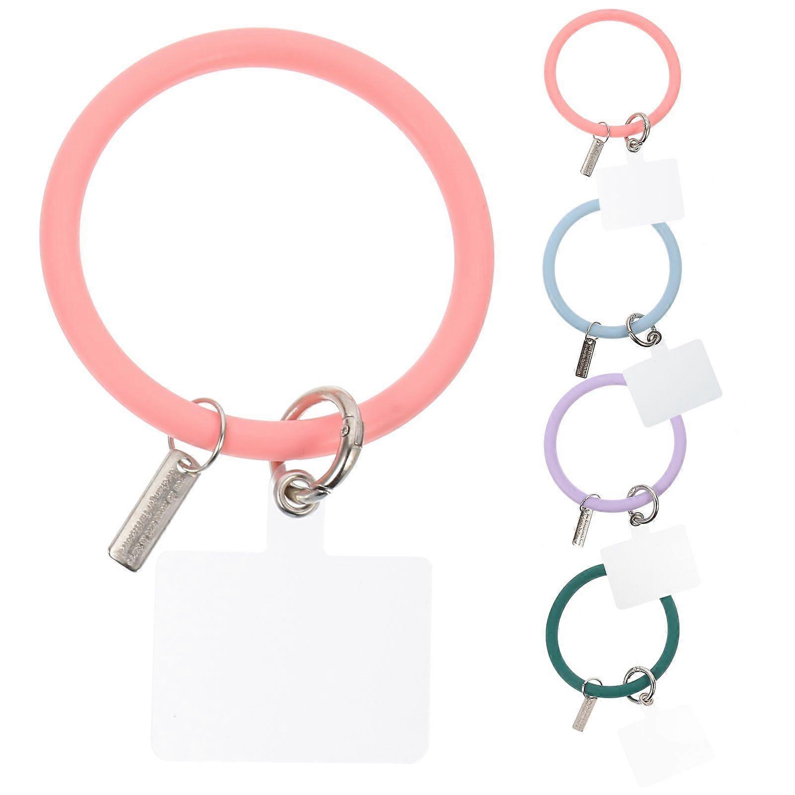 4pcs Phone Lanyard Circles Strap Circles Anti-Lost Keychain Finger Loop Charms