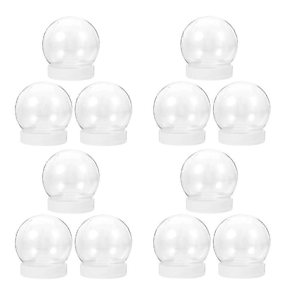 12pcs Clear Plastic DIY Snow Globe Kits – Fillable Christmas Water Globes for Holiday Crafting, Decorations, and Family Fun