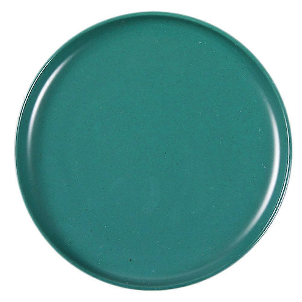 طبق عشاء ستيك طبق سيراميك أخضر غامق 8 بوصات شكل دائري صنعة جميلة للاحتفال 1 قطعة