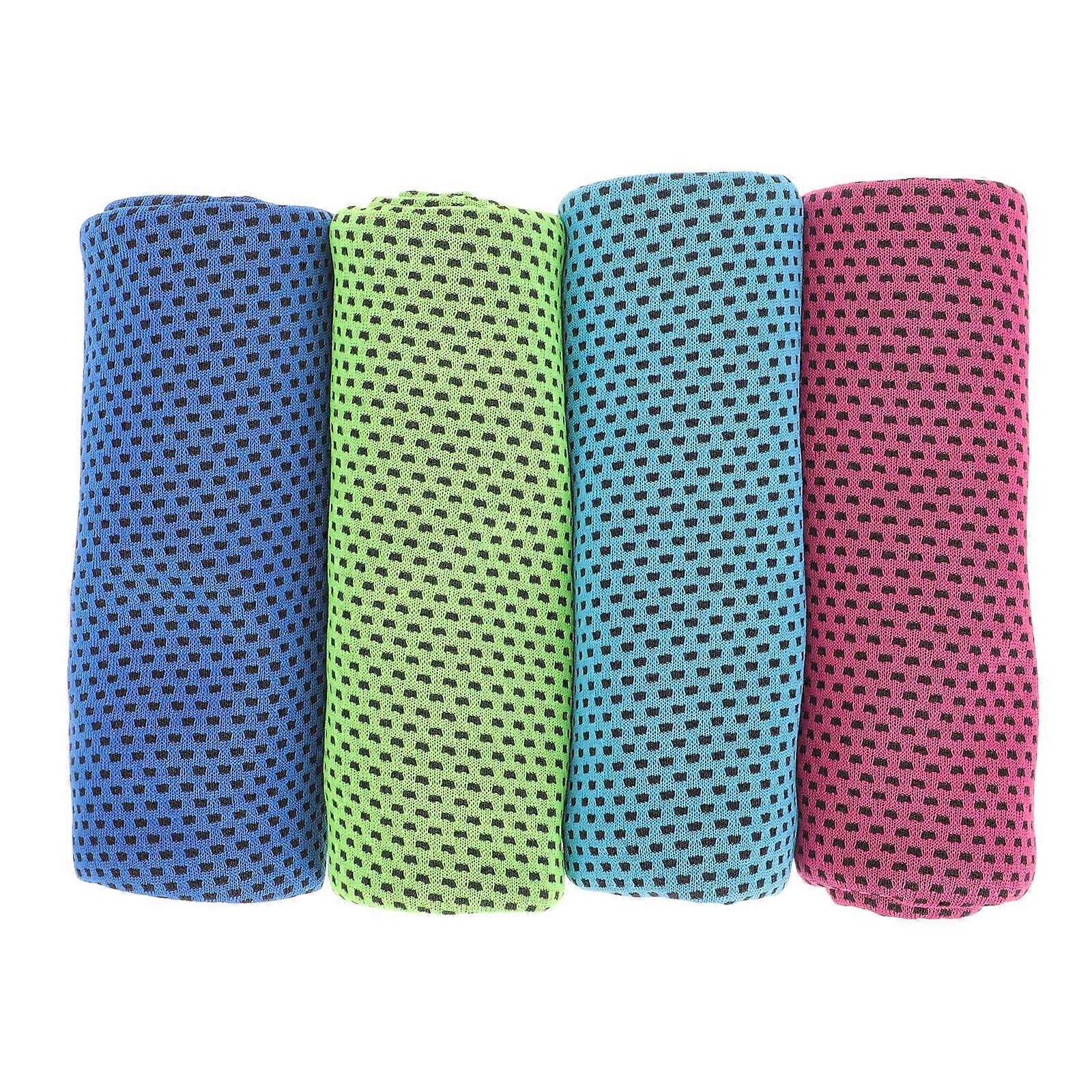 Quick-Drying Cooling Towel Polyester Microfiber Rectangular Fitness Lovers Running 4Pcs