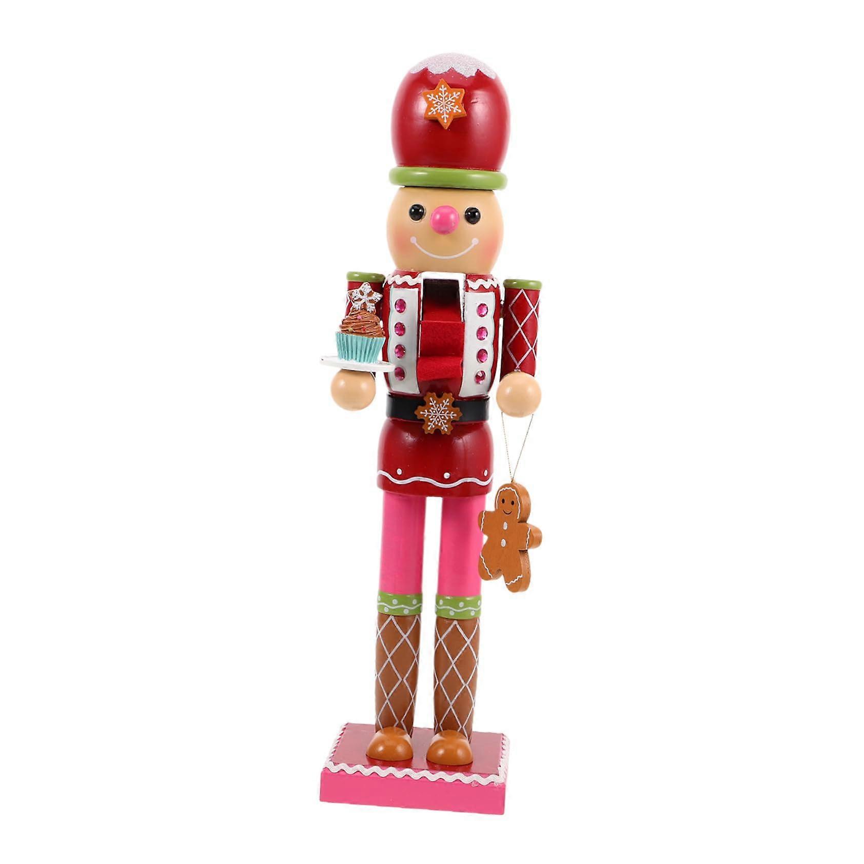 Nutcracker European Style Gingerbread Nutcracker Figures Wooden Toy Soldier Centerpiece Home Decor