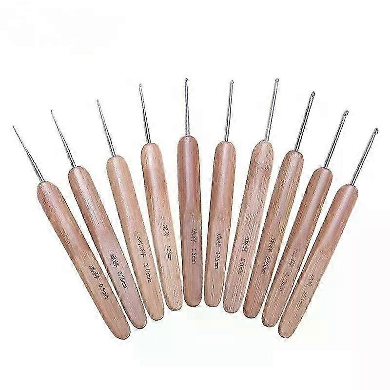 10pcs/Set 05mm-275mm Bamboo Knitting Needles Set Small Lace Knitting Hooks Set DIY Crochet Hooks Needles Fit For Yarn Handle