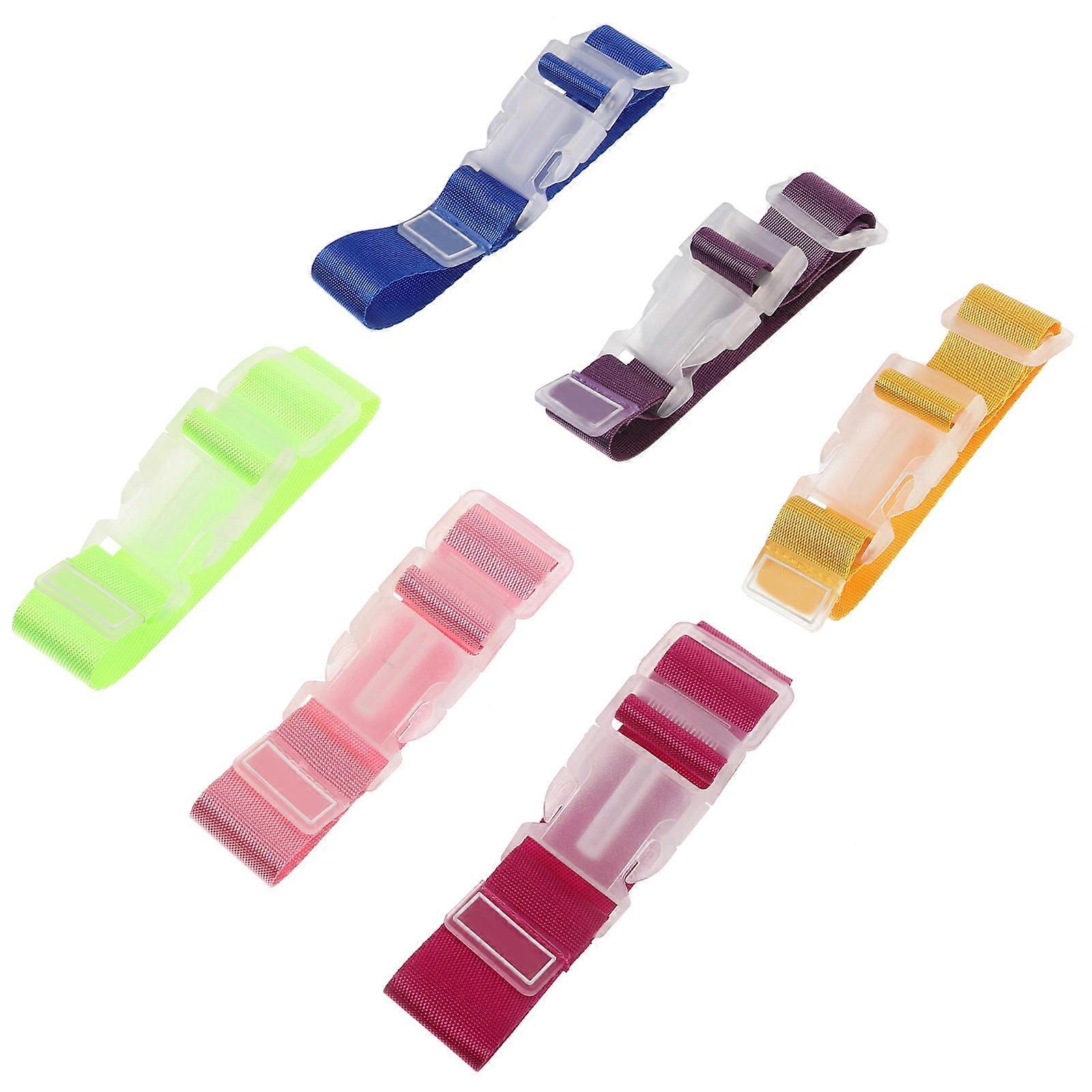 6pcs Adjustable Luggage Straps Durable Lightweight Suitcase Belts with Buckles for Secure Travel Bag Fixing Multiple Colors Available
