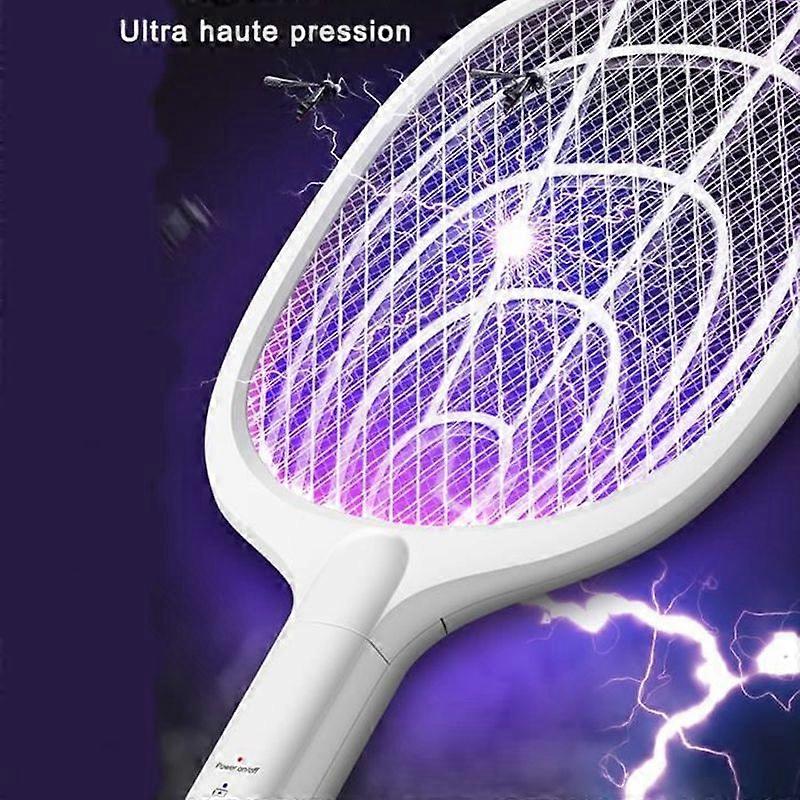 Electric Mosquito Racket Suitable for Indoor and Outdoor UseWhite