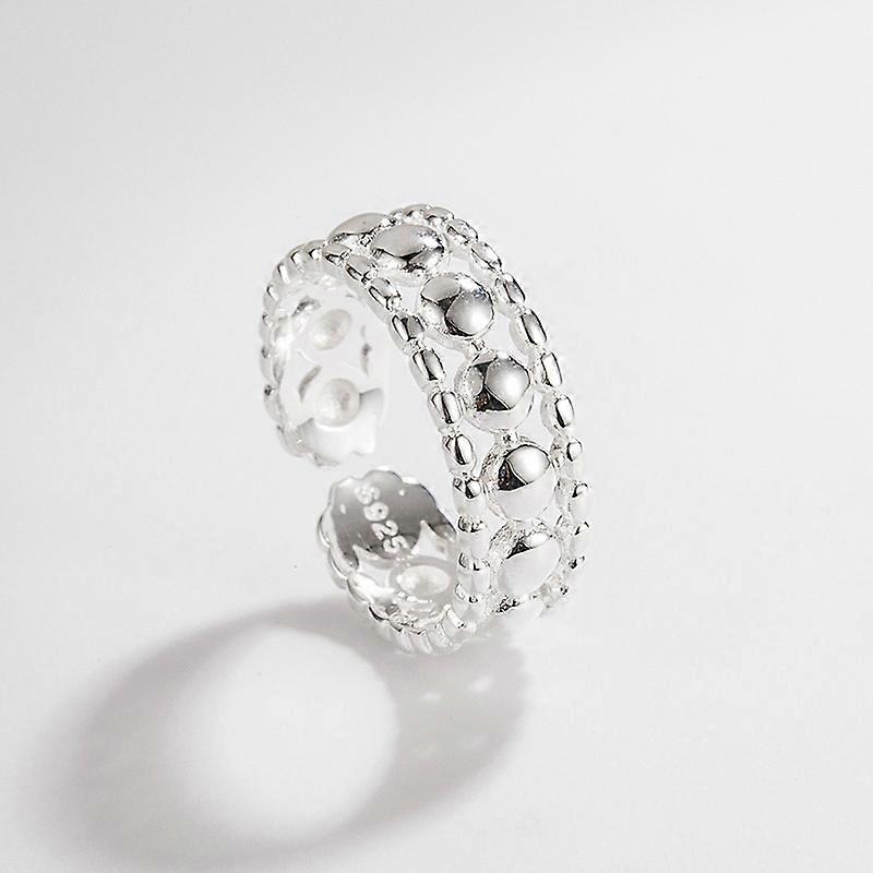 Paprastas platus žiedas, apvalus perlas, reguliuojamas anga, madingi žiedai, žiedai porai, gimtadienio dovana,sidabrinis