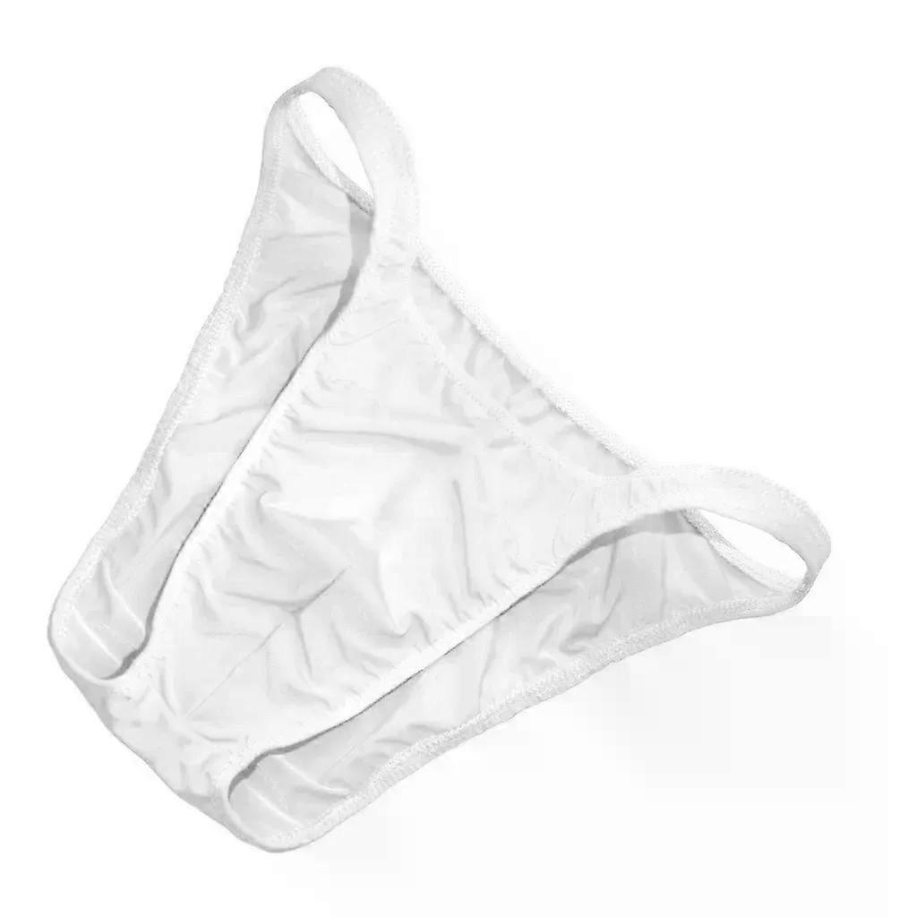 Erotic Men's Underwear Silky Thin Elastic Quick Dry Cool Feel Brief Gay Sexy Low-rise U Convex Pouch Lingerie Soft Comfy Mankini
