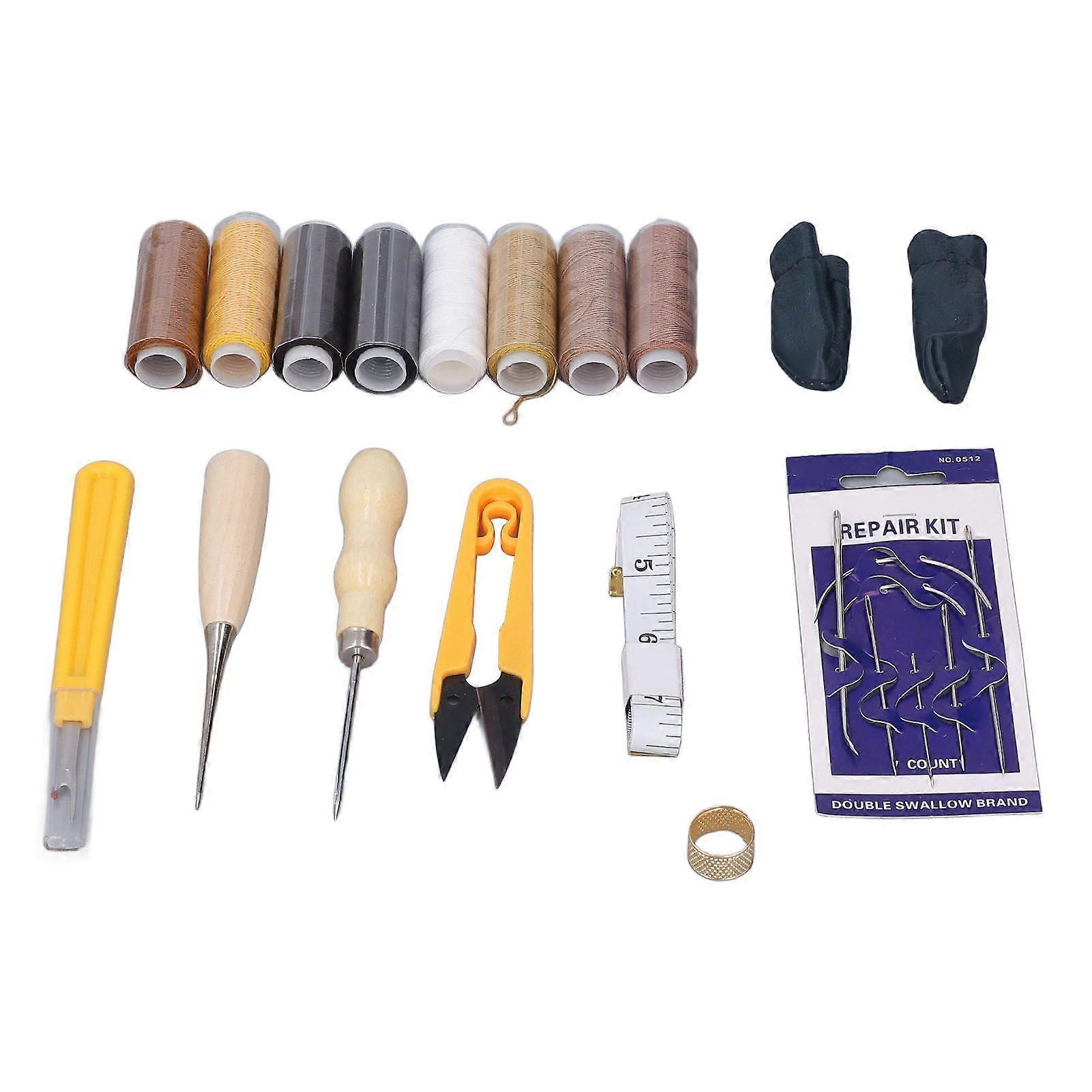 2025 Latest Model  Leather Tools Wax Threads Needles Awl Yarn Scissors Tape