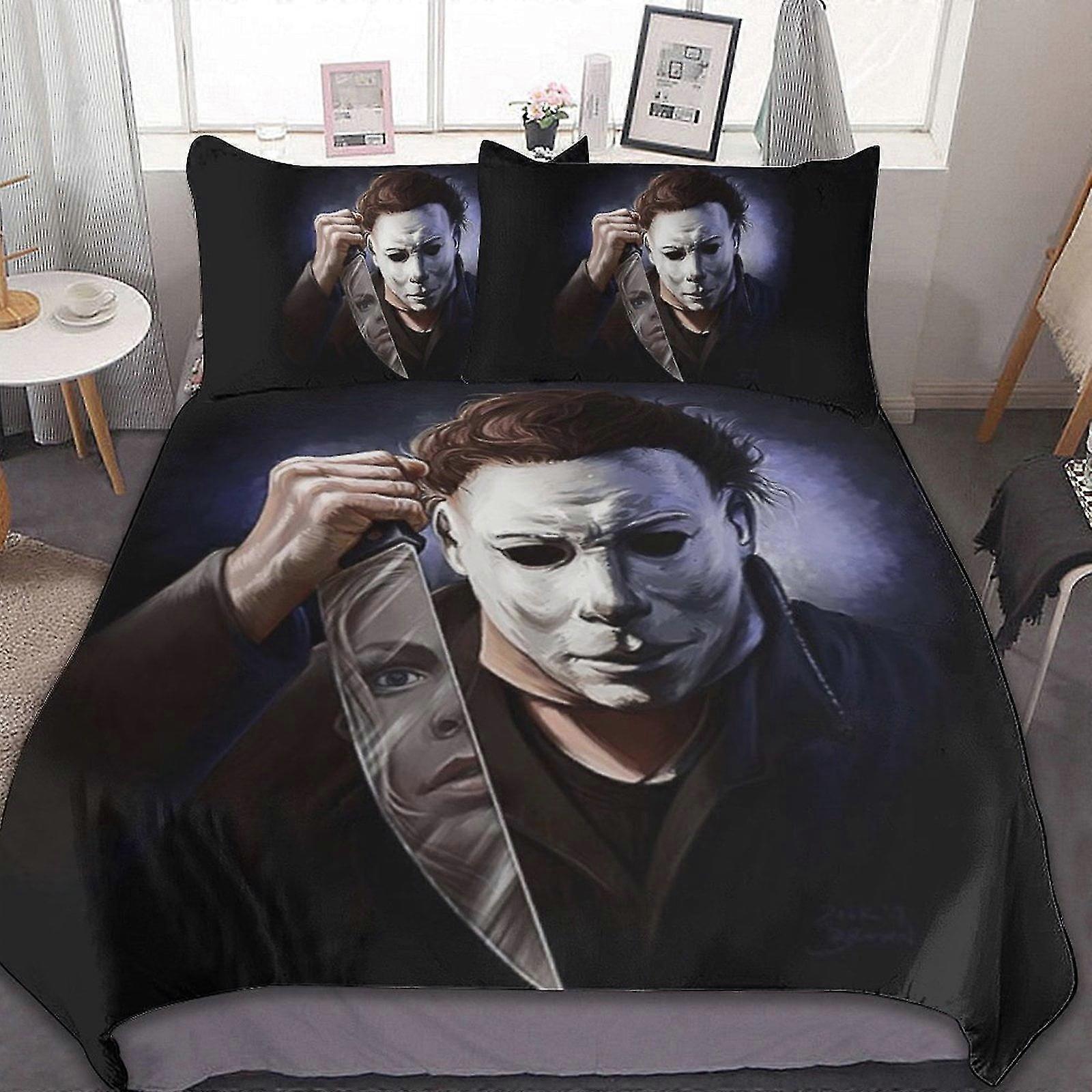 halloween 3 st lakan set Andningsbart påslakan med 2 kuddar Shams Soft All Seasons sängkläder set