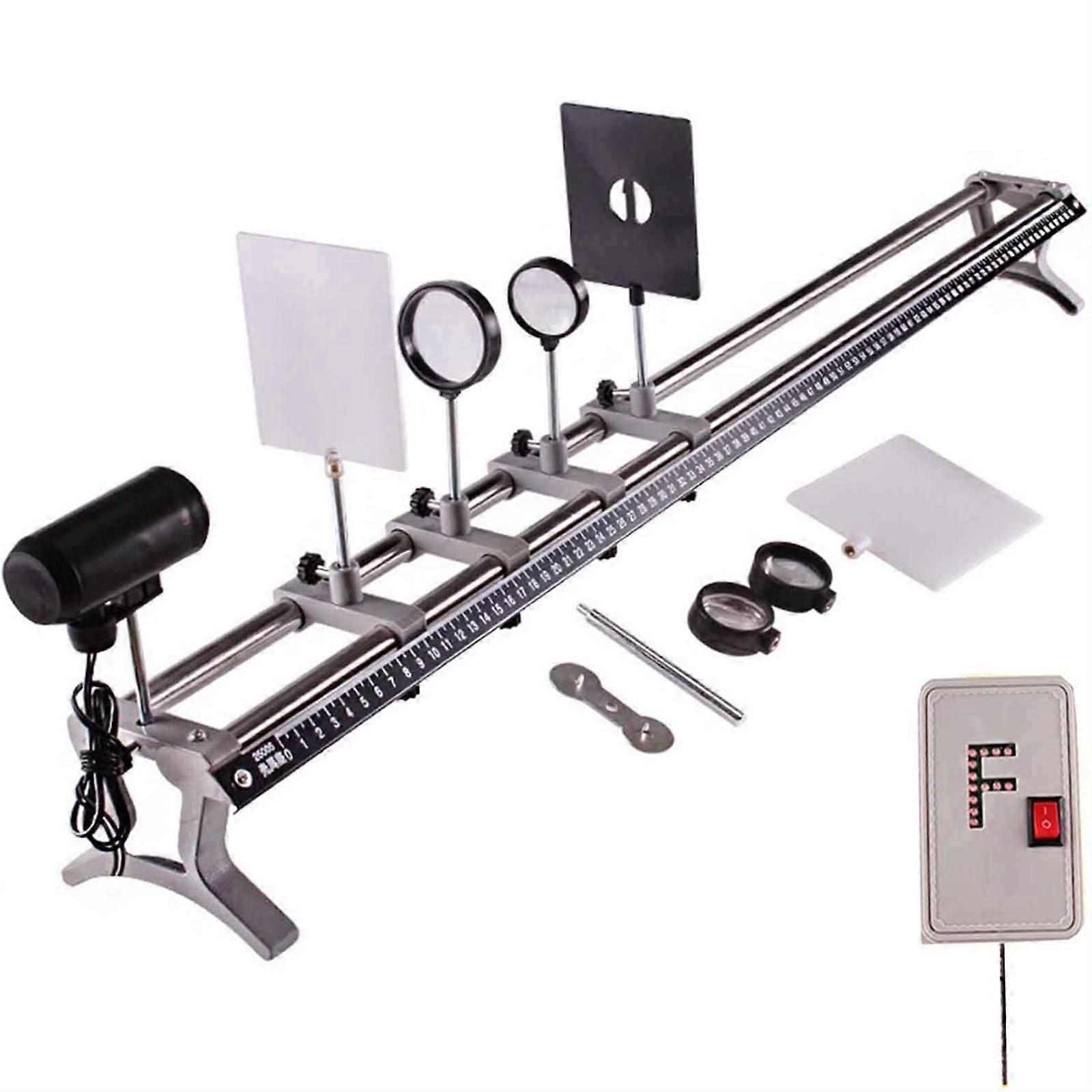Convex lens imaging experimenter rules equipment optical bench physics lab