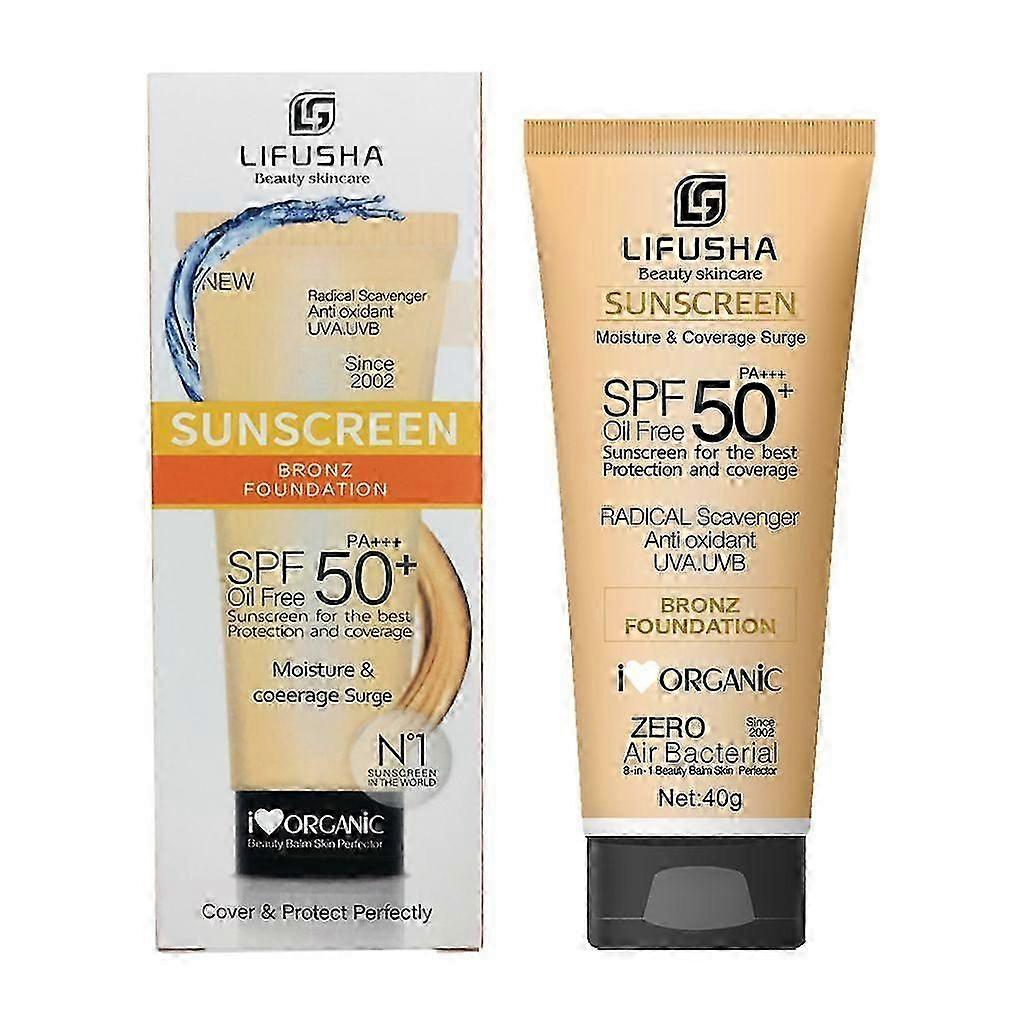 واقي من الشمس ملون SPF 50 ، واقي من الشمس خفيف الوزن للوجه ملون ، حماية واسعة الطيف من أشعة الشمس ، واقي من الشمس كونسيلر كريم الأساس ، مقاوم للماء وغير دهني للشمس