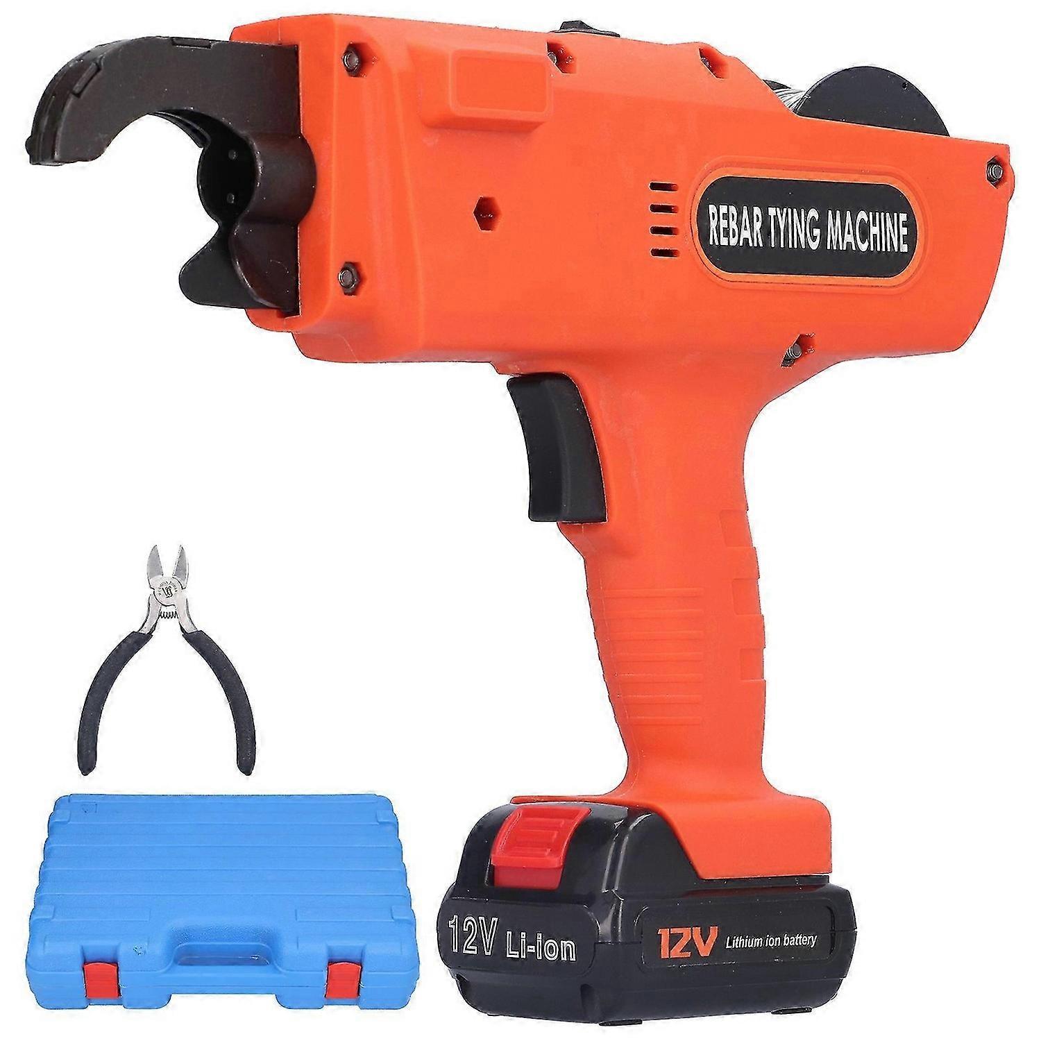 Rebar Tying Machine ABS High Carbon Steel Fully Automatic Strapping Tool AC 100240VUK Plug Single Battery