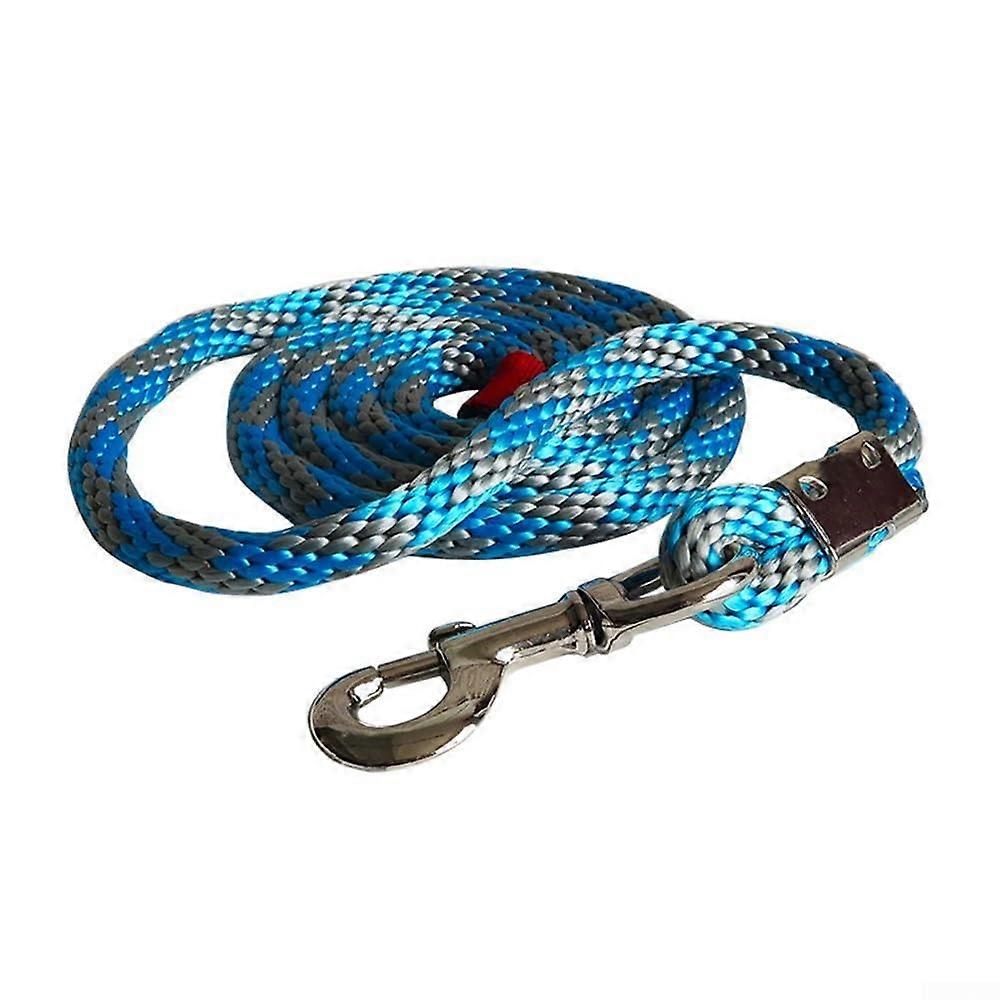 Dog leash for horses and dogs, strength nylon construction with multiple length options (4 m, grayblue) 4M Gray / Blue