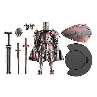 Actionfigur Mehrsprachiges Actionfigurenmodell Mittelalterliches Robotermodell Flexible Statue Bewegliche Figur mit 360 Grad drehbarem Kopf für Esstisch Rot