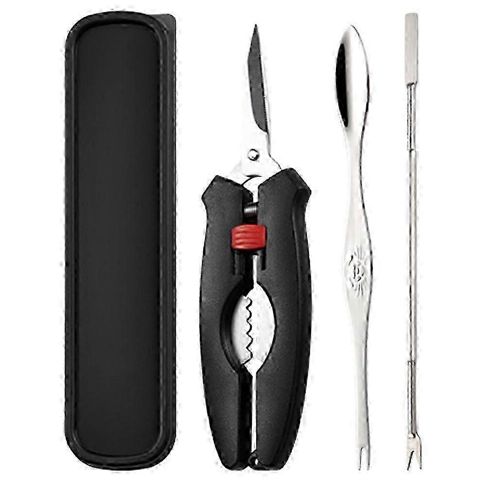 1 Set Seafood Tool Kit Including Fork, Crab Scissors, Lobster Eating Fork, and Needle Set for Enjoying Seafood Meals