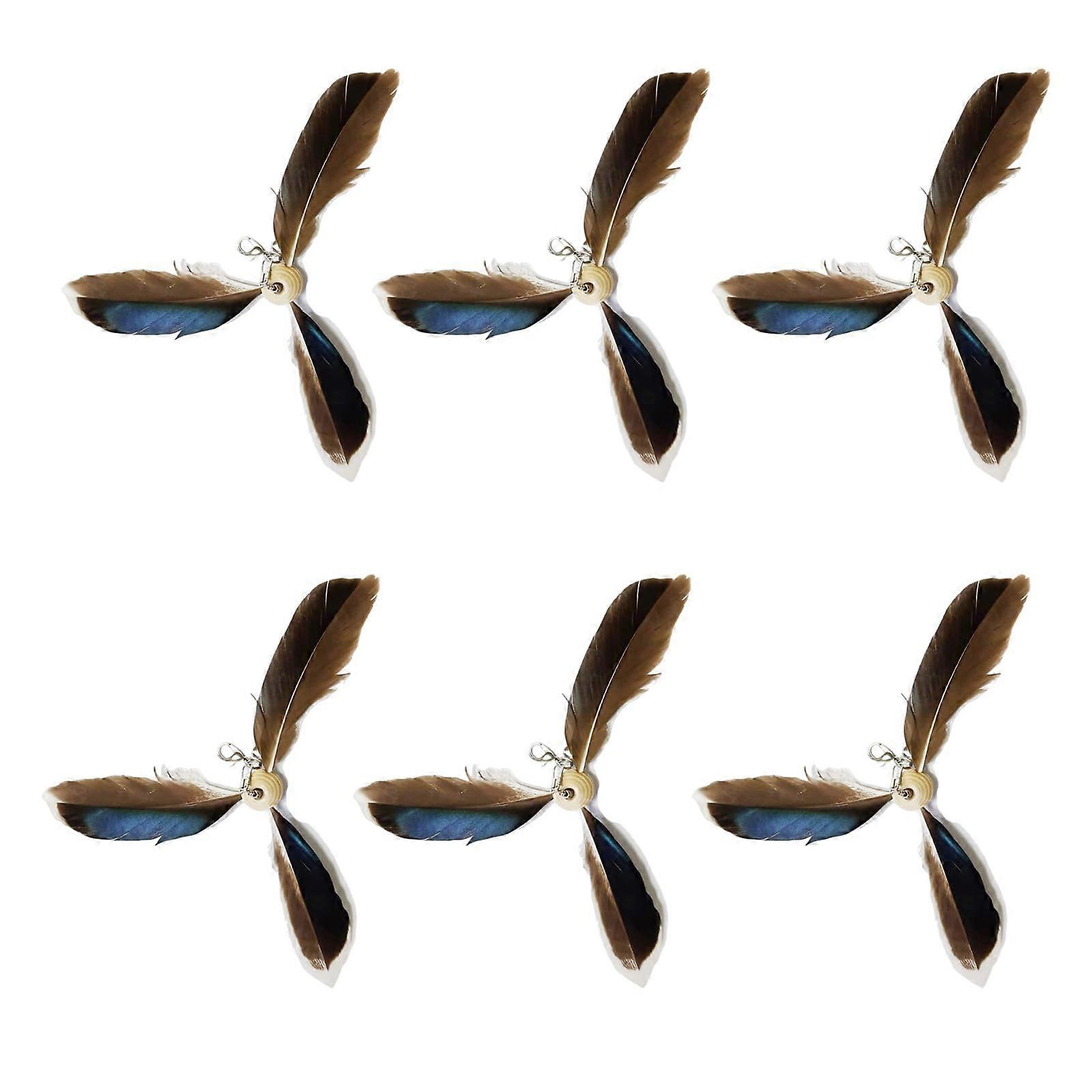 Interactive Cat Teaser Refill for Wand Toy, Feathered Propeller Attachment, Indoor Use, Durable Cat Toy Accessory