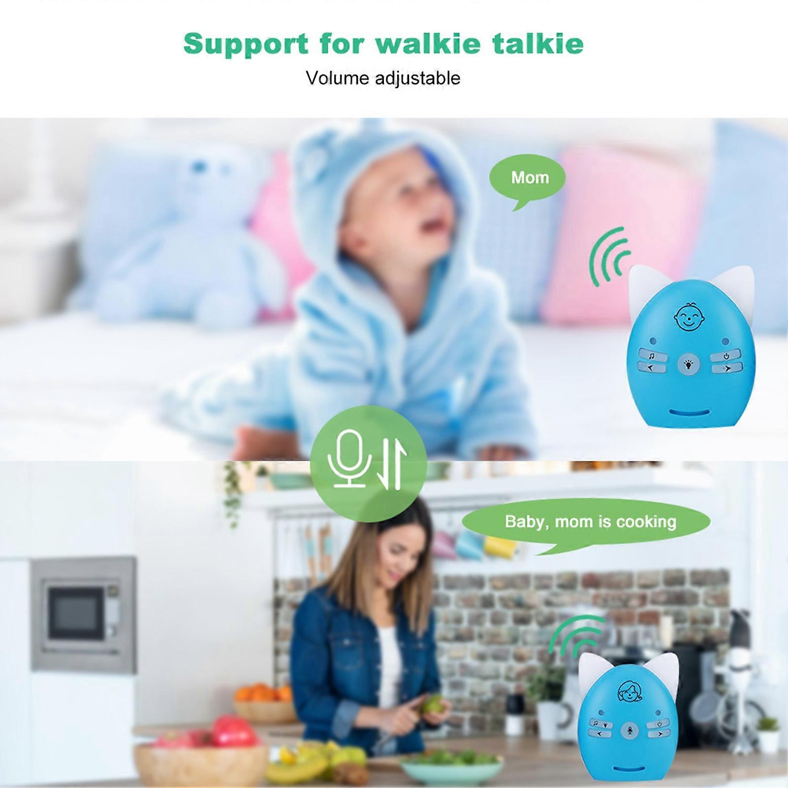 Baby Monitor 2.4GHz Digital Wireless Night Light 2‑Way Intercom Reminder 100‑240VUS Plug