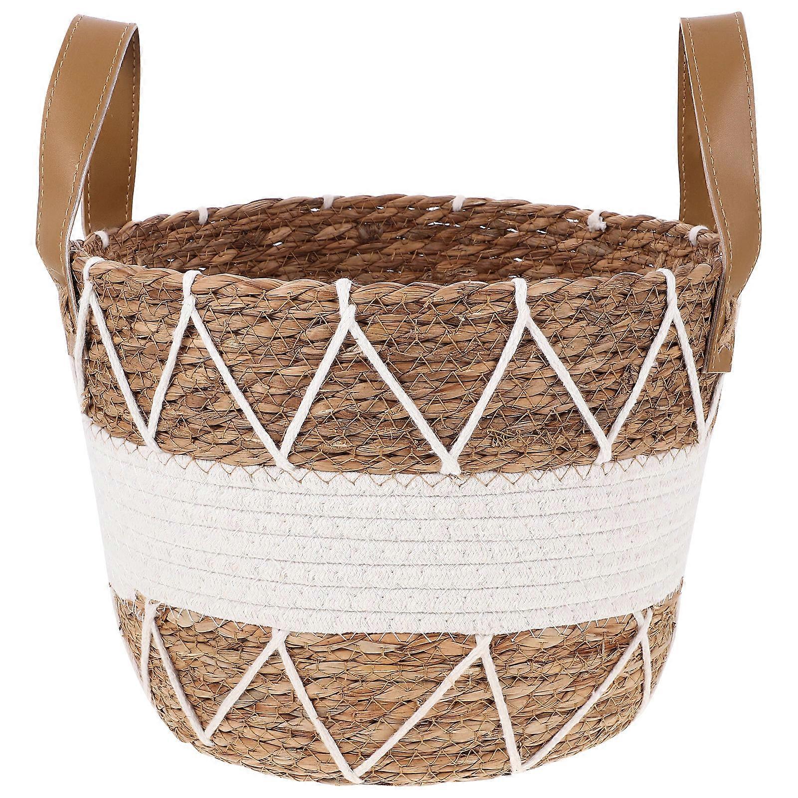 Woven Hamper Storage Basket For Families Nordic Style Assorted Color 27.50X25.00X25.00CM Miscellaneous Item Organization 1Pack