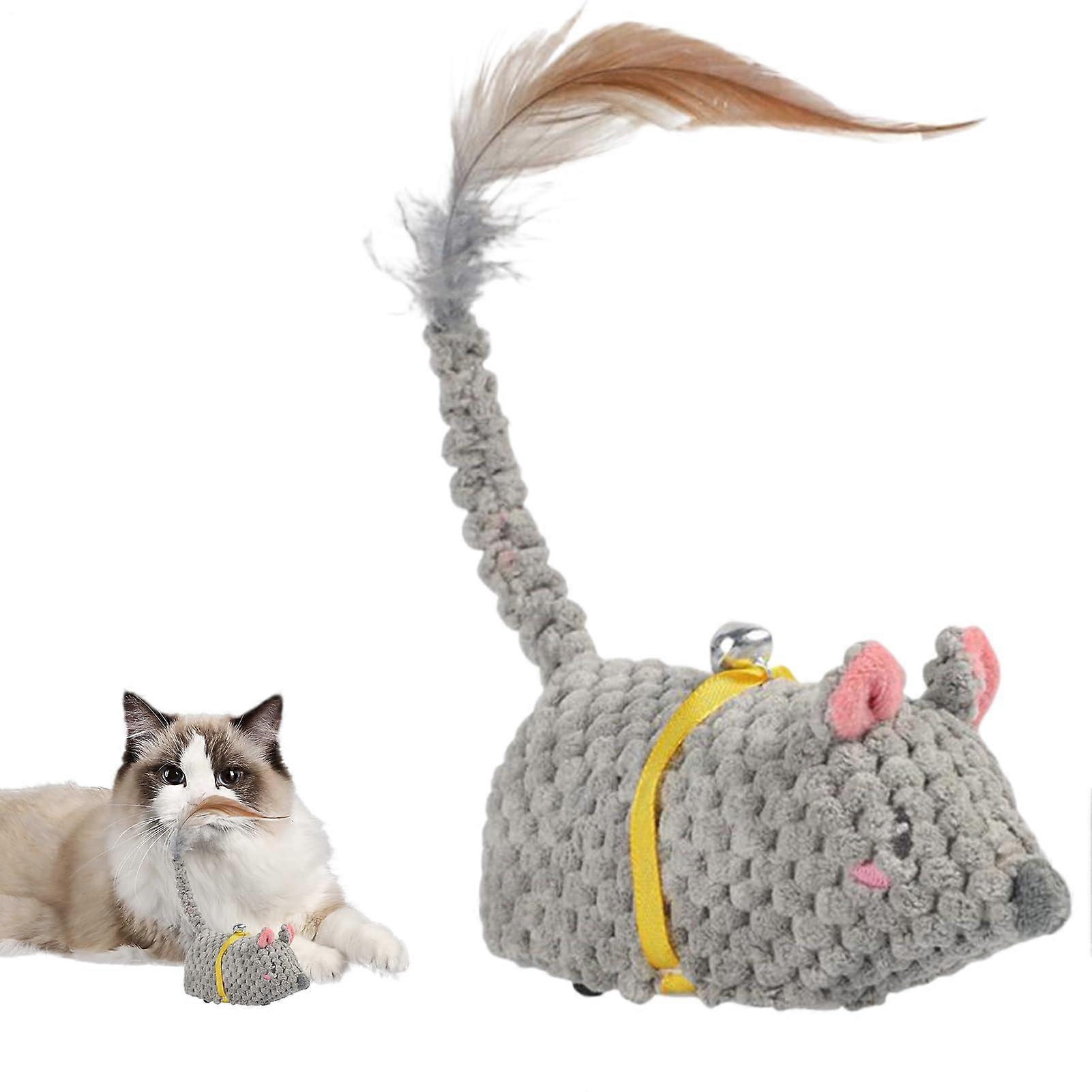 Rattling toy mice for cats, interactive cat toy mice Rechargeable hunting chase game
