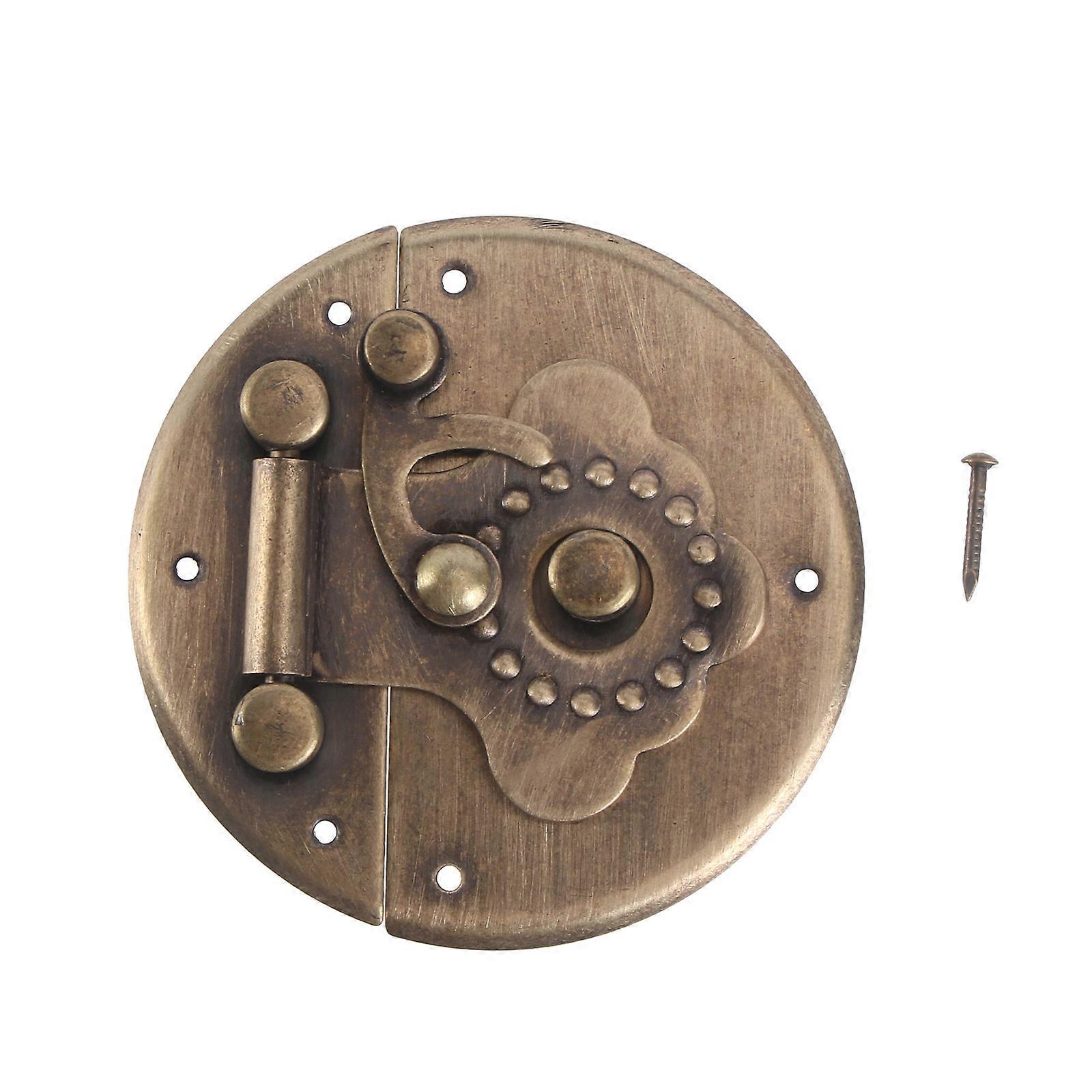 1pc Retro Style Wooden Jewelry Box with Antique Copper Lock and Buckle