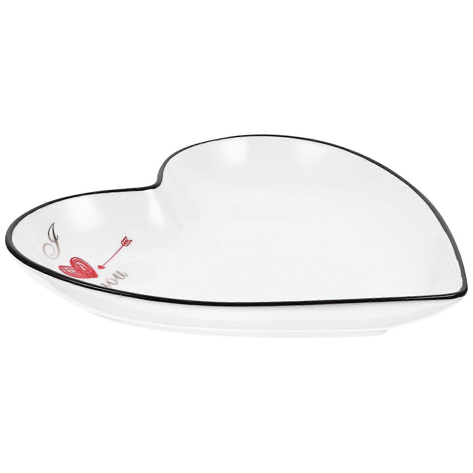 Red Ceramic Jewelry Tray for Storage Creative Dessert Plate Candy Tray 1pc