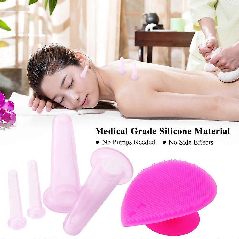 Silicone Cupping Face Five-piece Set Green