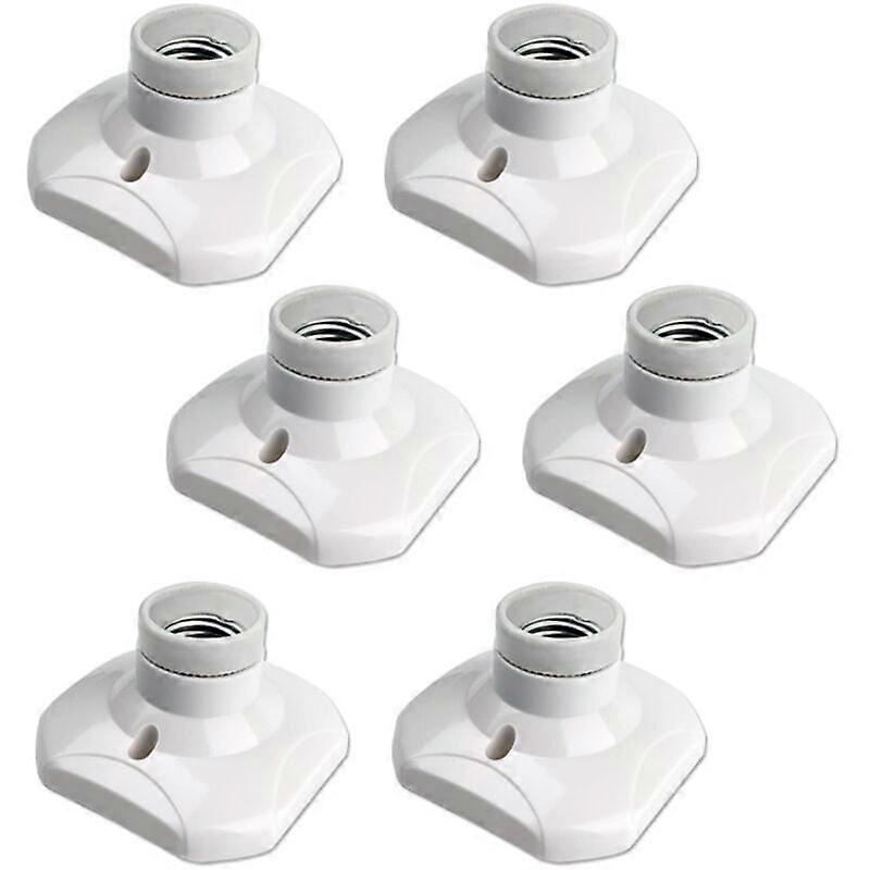 Pack of 6 E27 Screw Ceiling Socket AC 220-240V, LED Bulb Socket Holder, E27 Ceiling Light Base