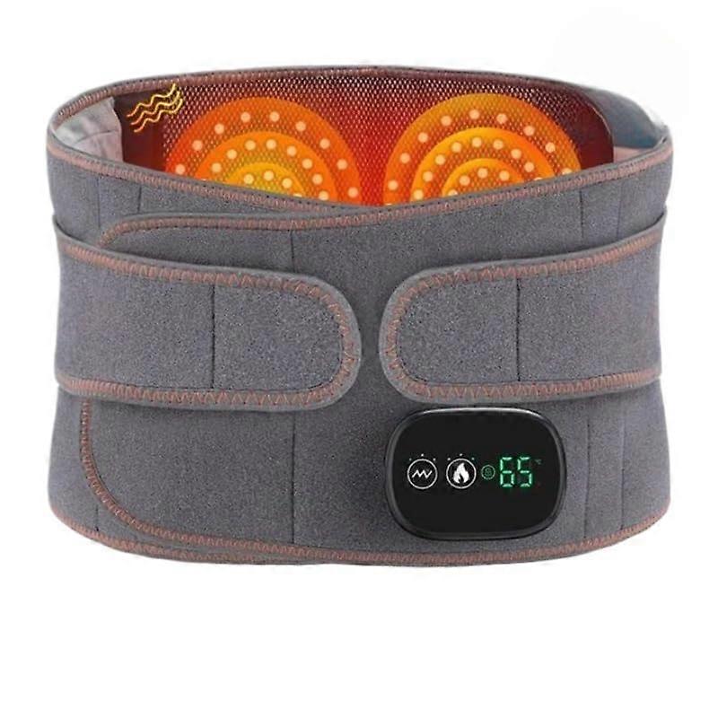 Healthson ThermaPro® Massage Belt with Light Heat for Back Pain Relief - Adjustable Grey Design