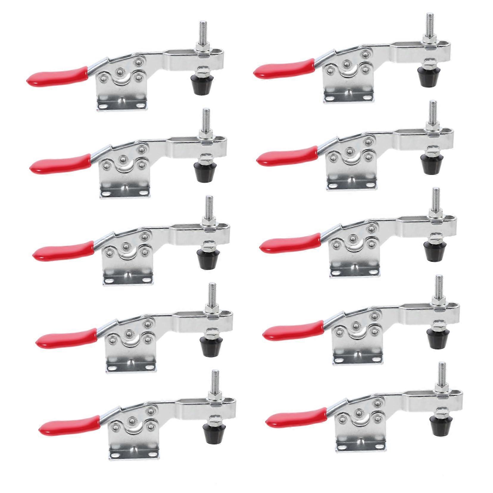 10 Pieces QuickRelease Horizontal Clamps for Easy Operation and Reliable Fixation in Woodworking, Welding, and Machine Operation