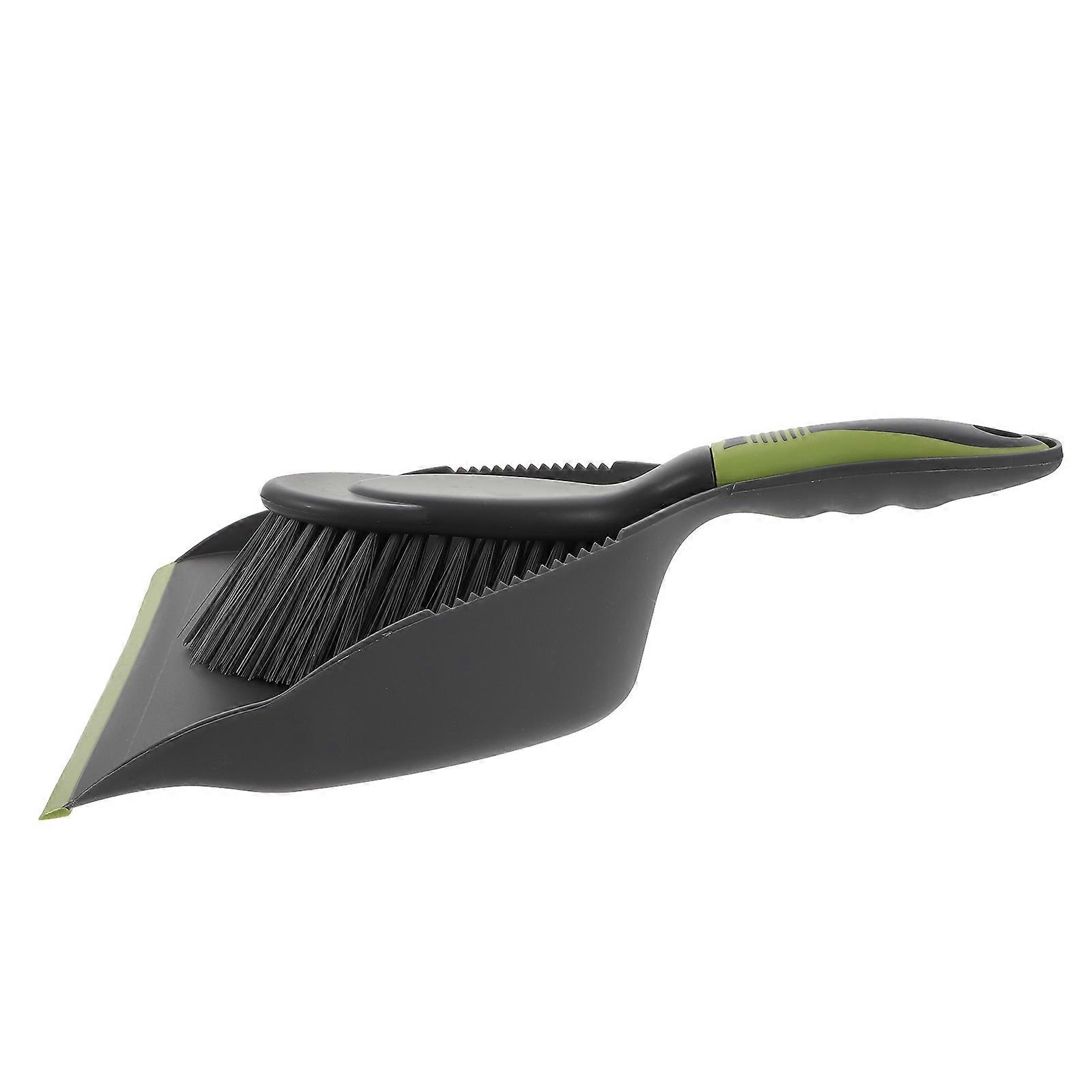 Mini Cleaning Broom and Dustpan Set for Home Use ABS Nylon Black Easy to Store and Sweep 10.5 Inches