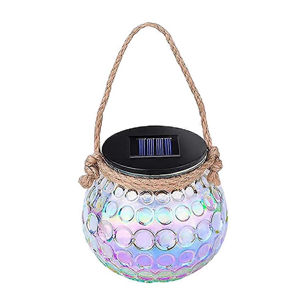 Jar Solar Light for Outdoor Decoration Glass Multi Color with Hanging Design 8.5 Hours Lighting