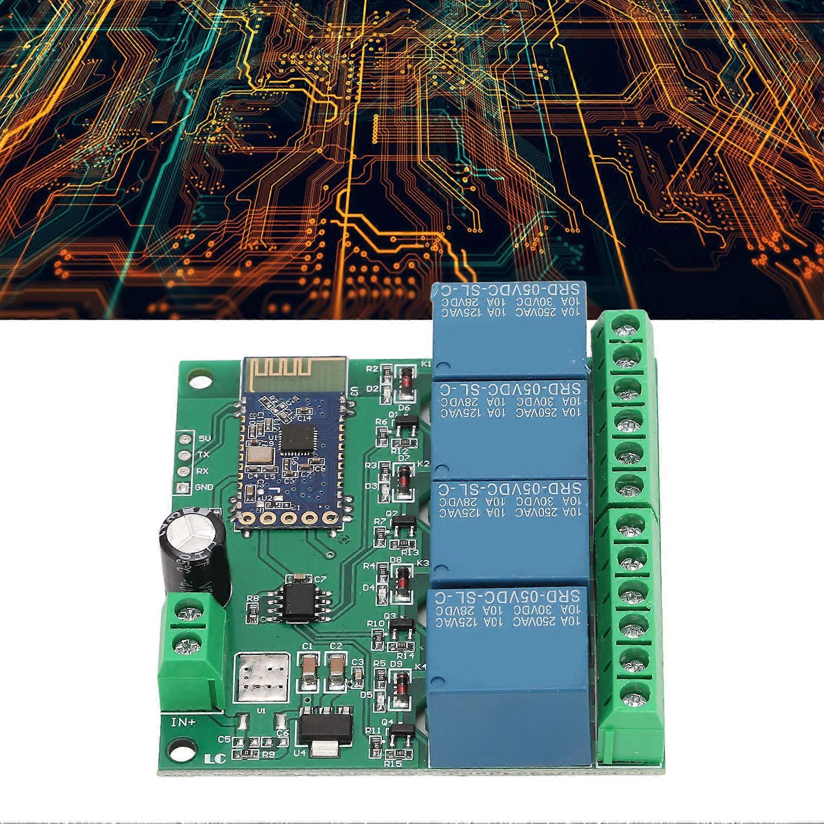 4 Channel Bluetooth Relay Module Remote Control Strong Anti Interference Capability for Smart Home DC5V 