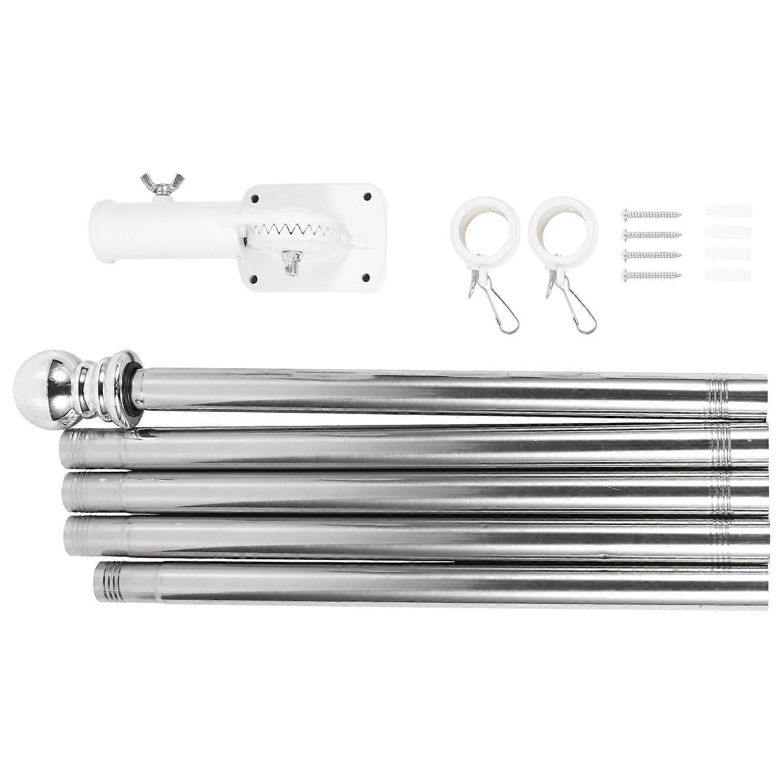 Stainless Steel Rotating Flagpole Kit with Alloy Wall Mount Bracket and – Weatherproof, Rustproof, Windproof for Indoor and Outdoor Use