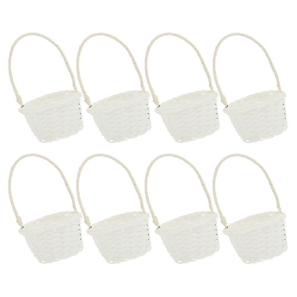 8pcs Small Rattan Baskets for Fruit, Small Items Storage – Handwoven Decorative Containers, Pastoral Style Home Kitchen Use