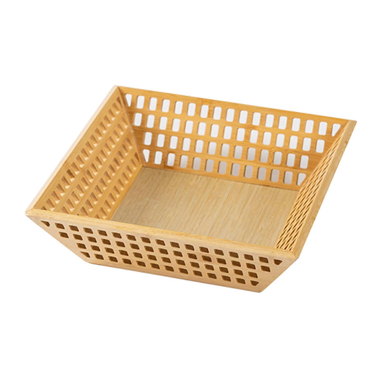 bamboo-fruit basket with handles Rustic Stackable Fruits Snacks Serving Basket for Farmhouse