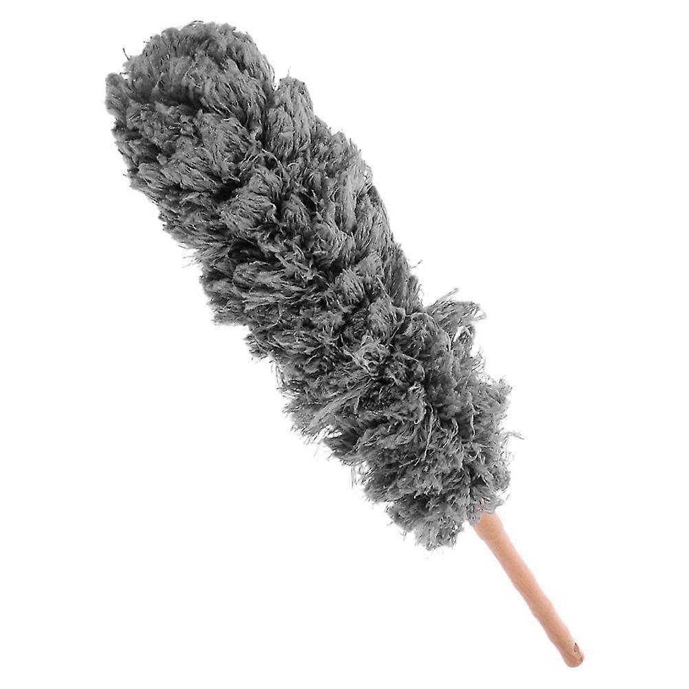 Static Absorption Duster Car And Home Comfortable Wooden Handle Furniture Duster For Versatile Use Fiber 1Pack