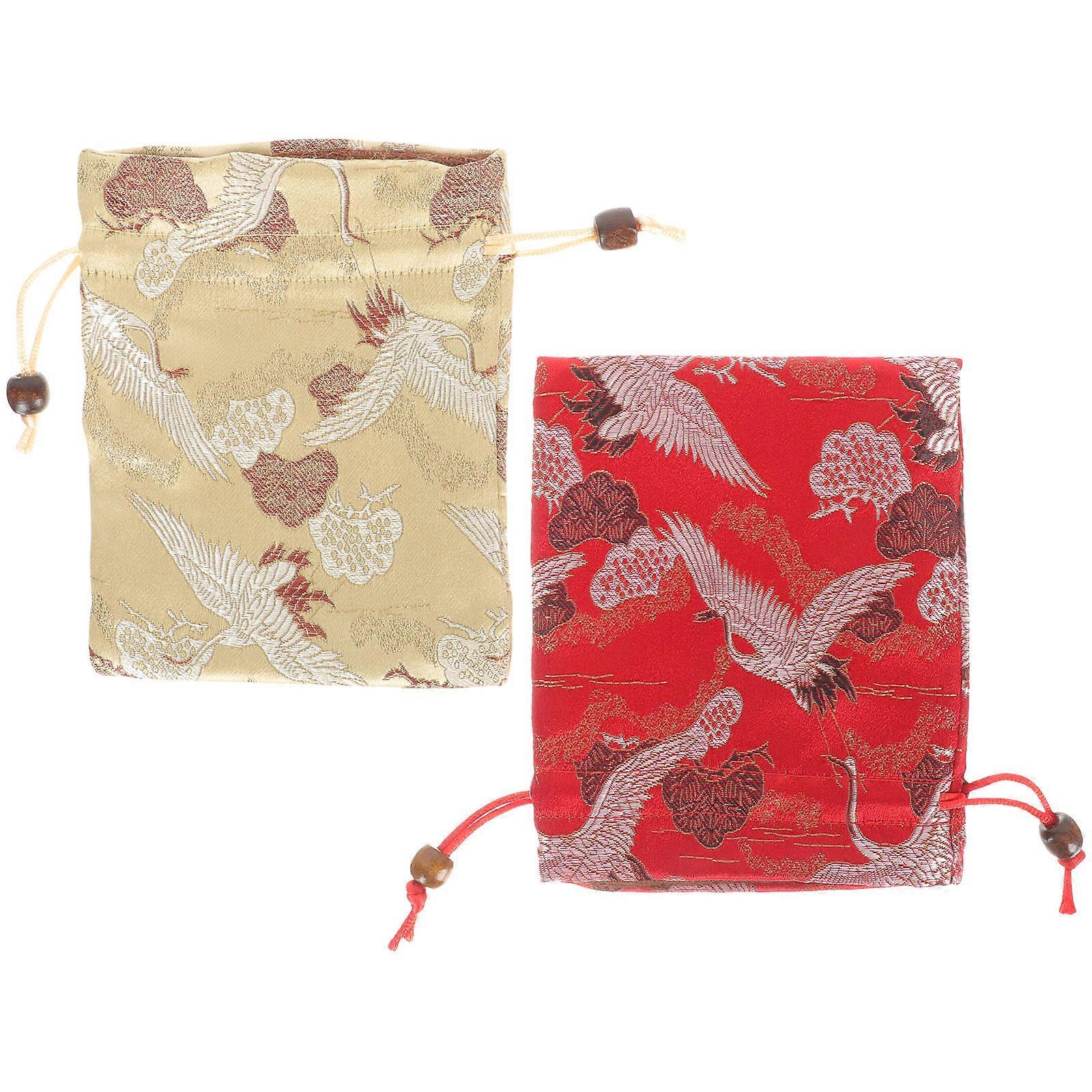 Chic Style Drawstring Pouches for Small Items Traveling Protection 2Pcs
