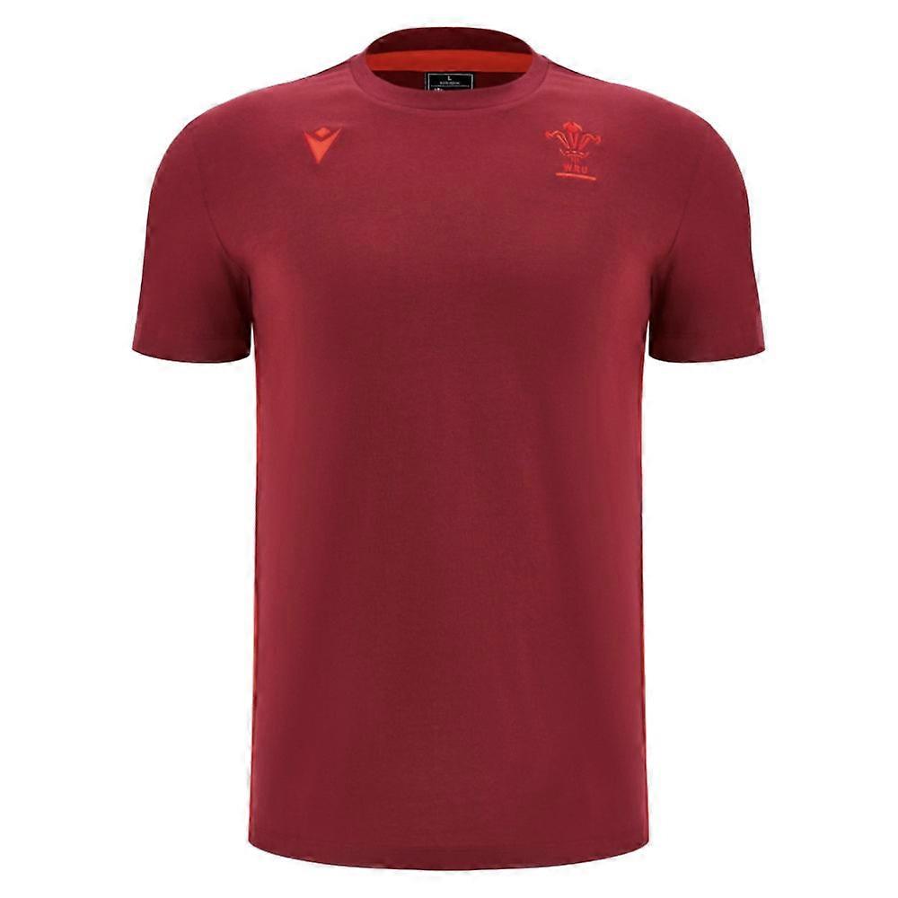 2025-2026 Wales WRU Rugby Travel Cotton Tee (Deep Red)