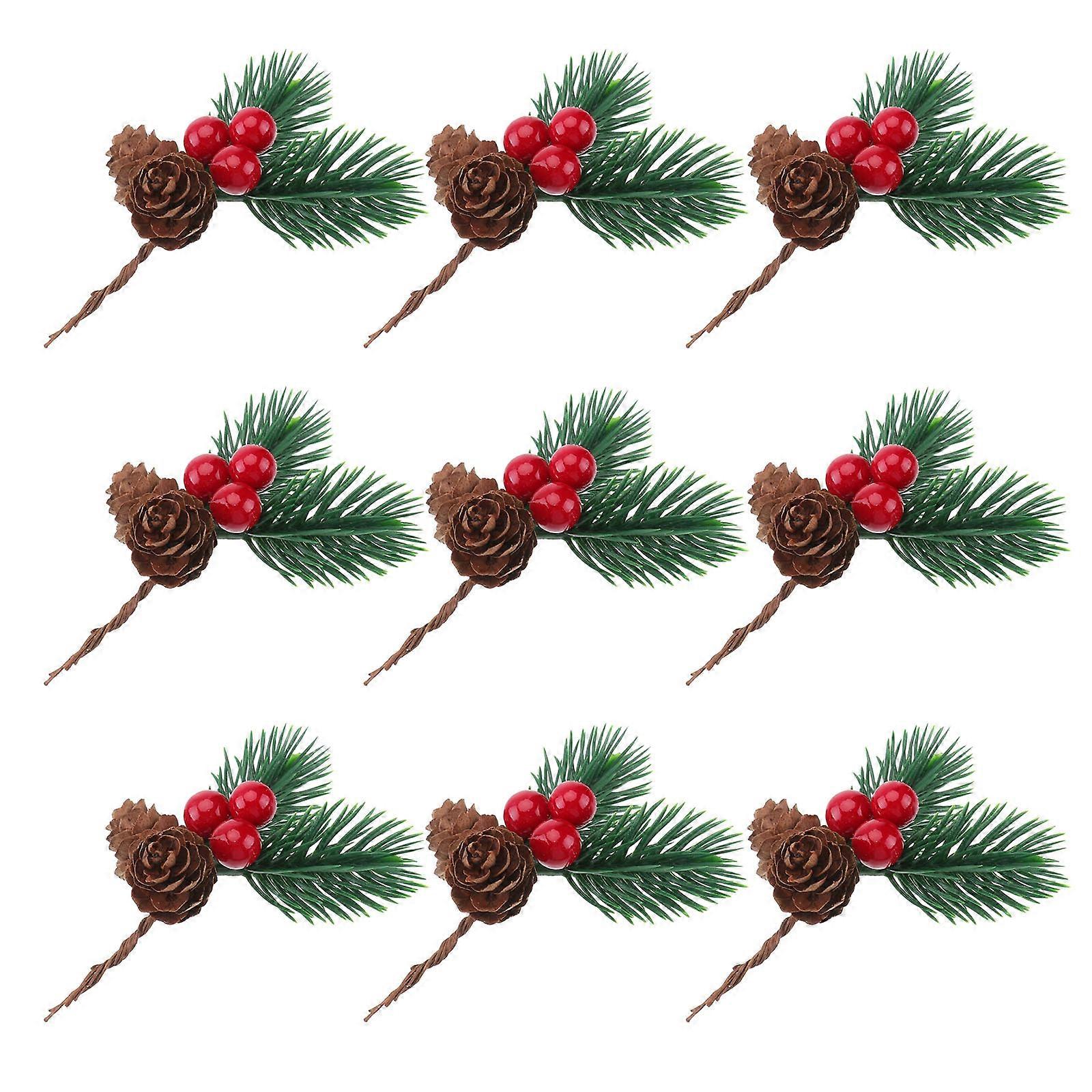 Pine Tree Branches Artificial Christmas Pine Decoration for Decor 10Pcs