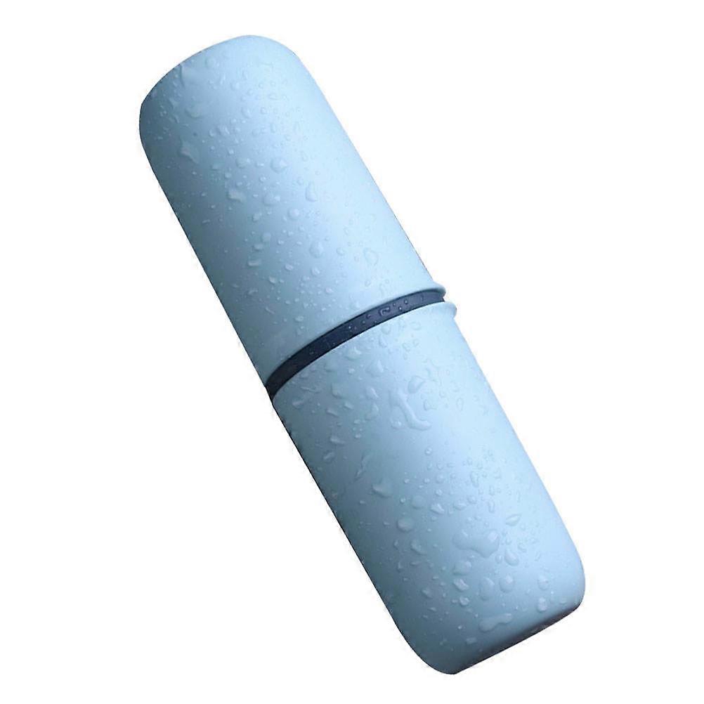 Portable Toothbrush Storage Case for Travel in Skyblue PP Material 7.8x3.9x2.4 Inches