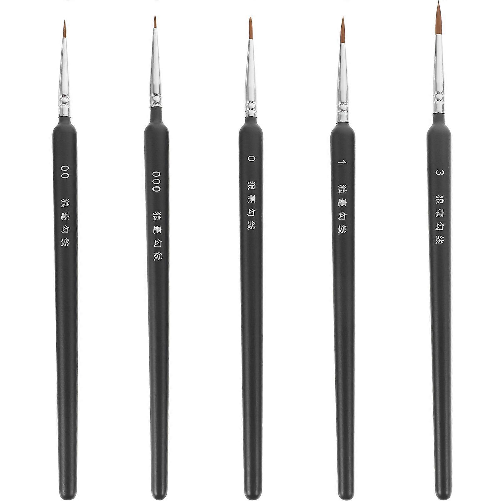 Multi Color Detail Paint Brush Set for Fine Detailing and Painting with Easy Grip Handles 5pcs Sizes 000 00 0 1 3