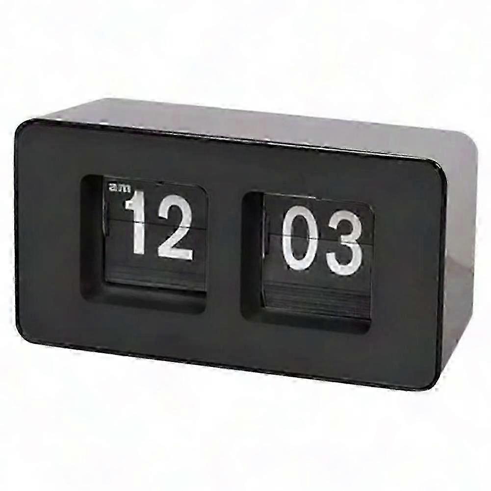 Retro Flip Clock - Automatic Digital Desk Clock for Bedroom & Office (Black)