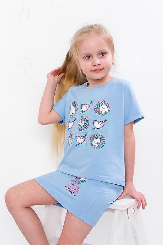 Conjunto de roupas de verão para meninas - camiseta estampada e saia leve, verão, HC 6191-057-33