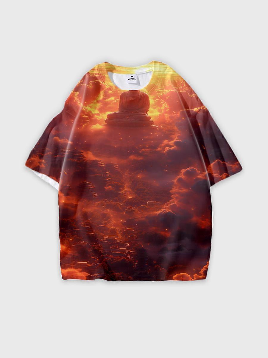 T-shirt round neck Pattern loose short sleeve B362