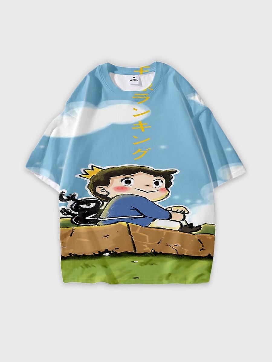 T-shirt round neck Cartoon Pattern loose short sleeve C2003