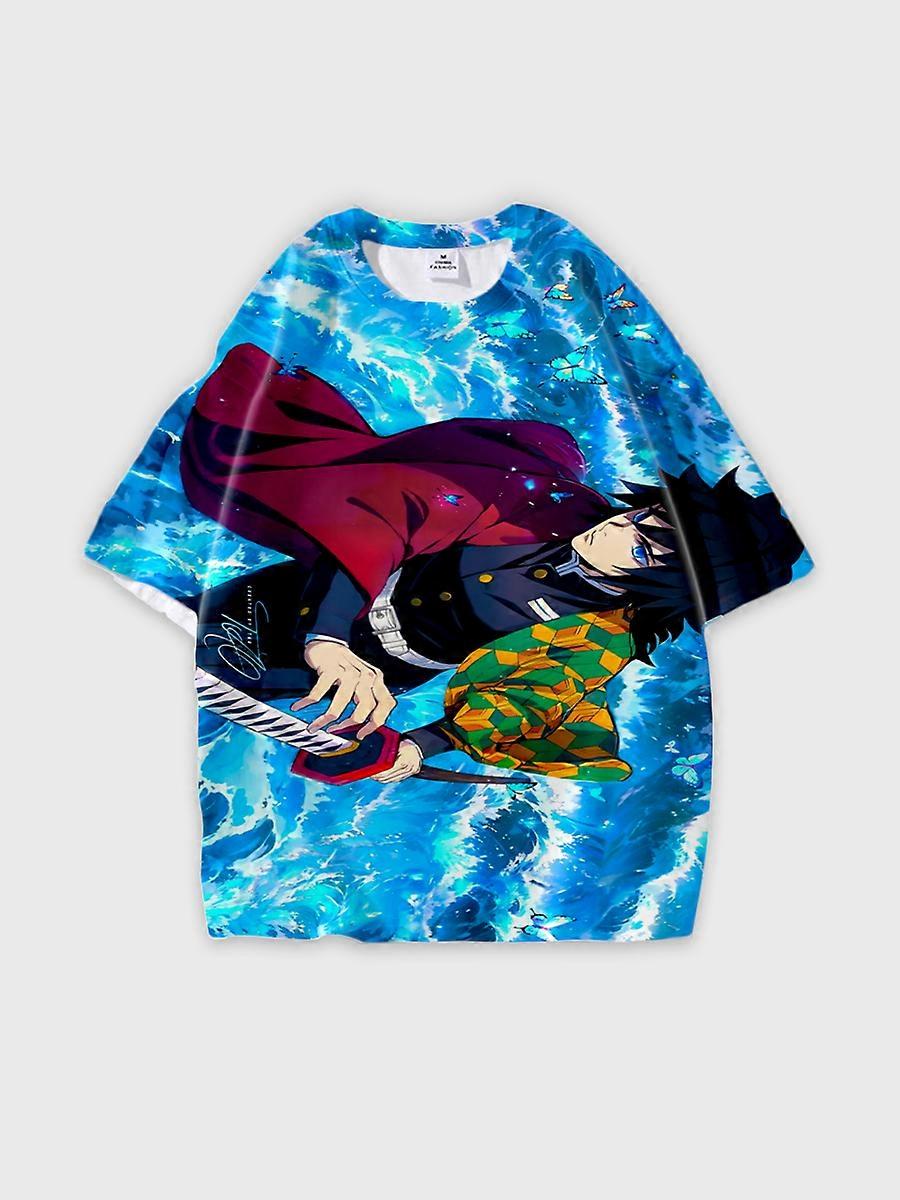 T-shirt round neck Character Pattern loose short sleeve P3168