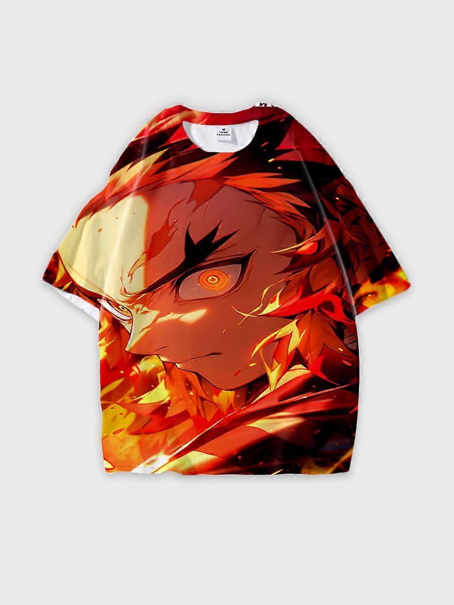 T-shirt round neck Character Pattern loose short sleeve P2177