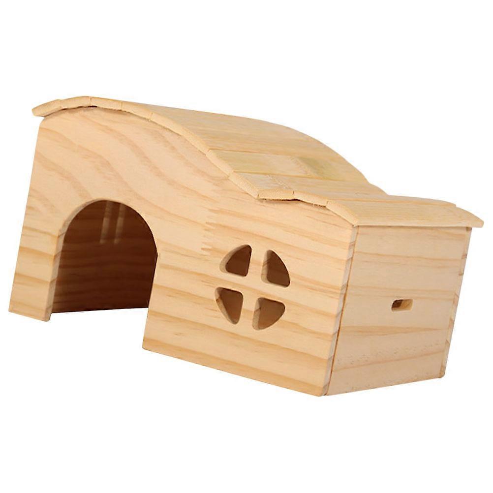 Wooden Hamster Habitat Guinea Pig Hideout Nibble Friendly Rest House for Pet Exercise Relaxation Durable Design Fun Comfort