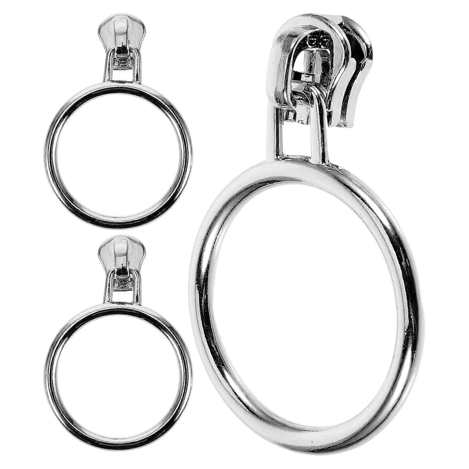 Metal Zipper Puller Replacement 3Pcs Zipper Heads For DIY Crafts And Large Size Storage Bags 4X3Cm Sturdy Design